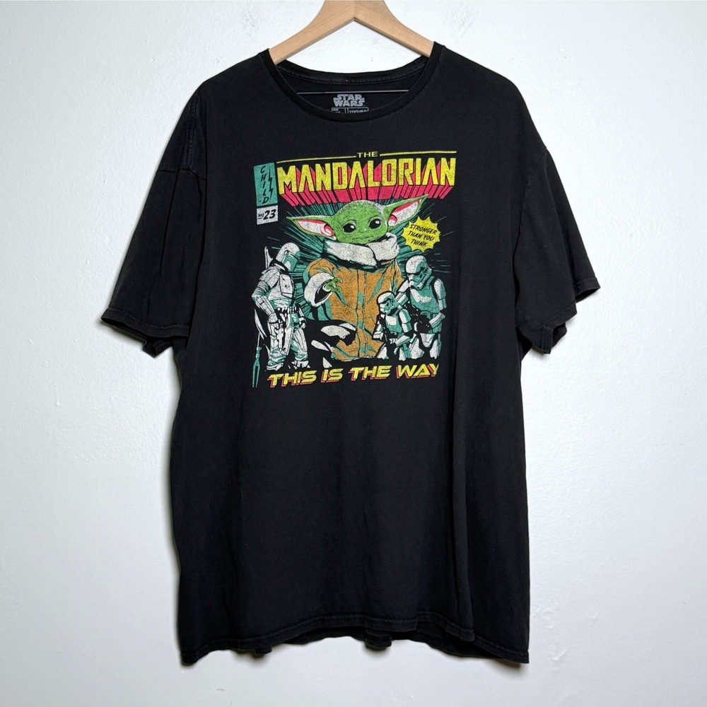 Star Wars Mens Mandalorian Graphic Shirt‎ 3XL Black The Child This Is The Way